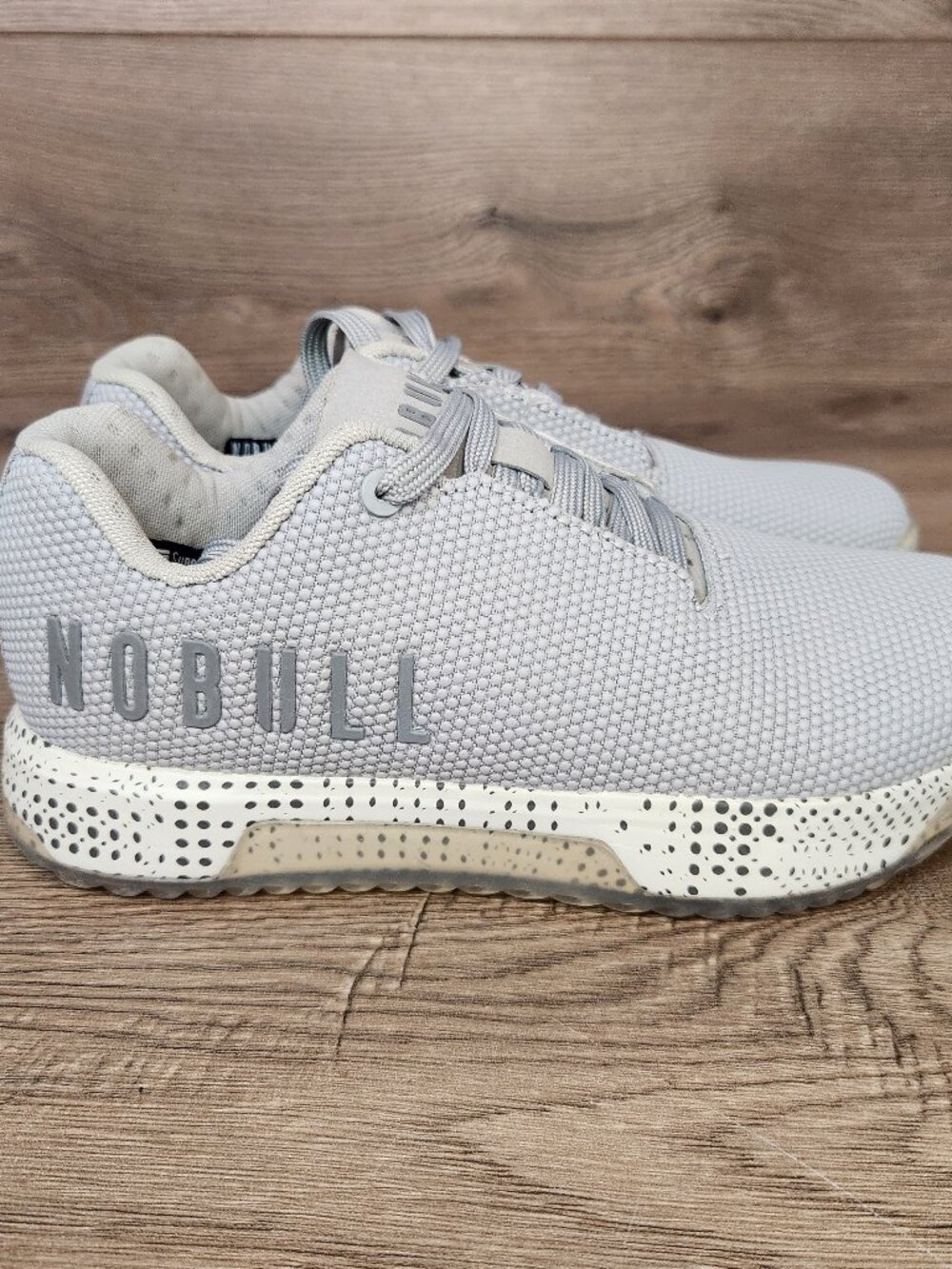Nobull Outwork Edge Mens Size 5 Womens 6.5 Gray Gum Running Cross Training Shoes